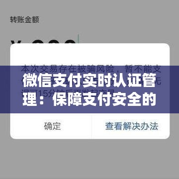 微信支付实时认证管理：保障支付安全的新篇章