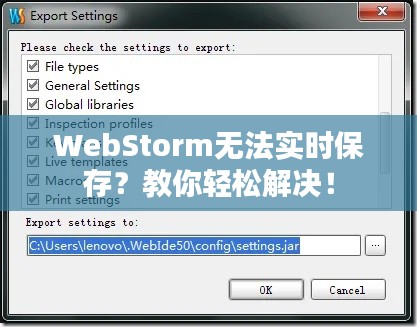 WebStorm无法实时保存？教你轻松解决！