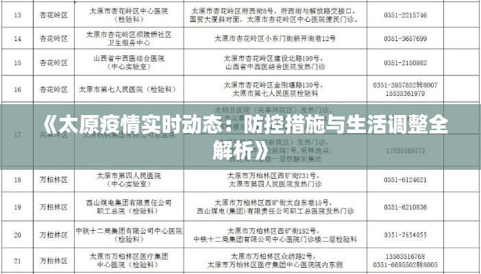 《太原疫情实时动态：防控措施与生活调整全解析》