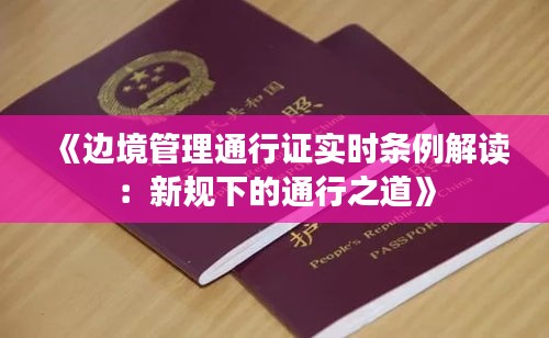 《边境管理通行证实时条例解读：新规下的通行之道》