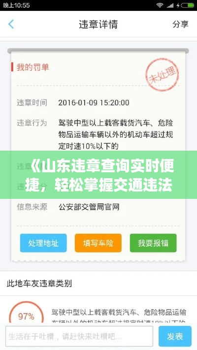 《山东违章查询实时便捷，轻松掌握交通违法信息》