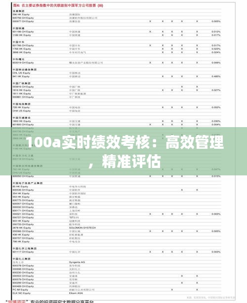 100a实时绩效考核：高效管理，精准评估