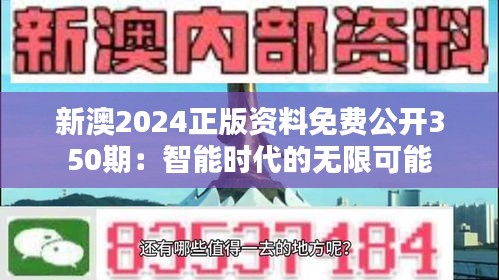 新澳2024正版资料免费公开350期：智能时代的无限可能