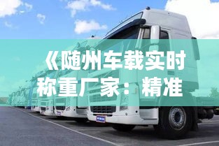《随州车载实时称重厂家：精准称重，引领物流新潮流》