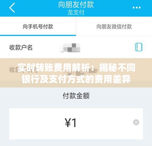 实时转账费用解析：揭秘不同银行及支付方式的费用差异