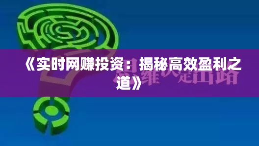 《实时网赚投资：揭秘高效盈利之道》