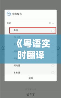 《粤语实时翻译软件：跨越语言障碍，畅享沟通新体验》