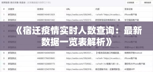 《宿迁疫情实时人数查询：最新数据一览表解析》