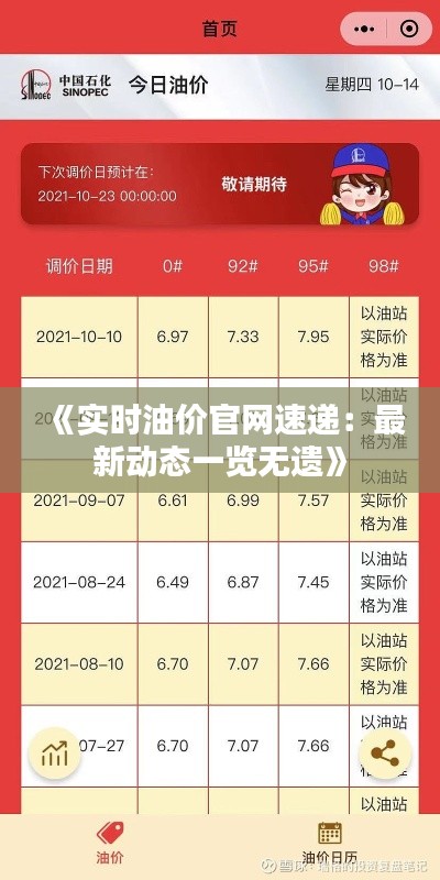 《实时油价官网速递：最新动态一览无遗》