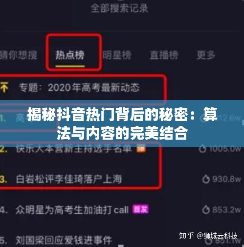 揭秘抖音热门背后的秘密：算法与内容的完美结合