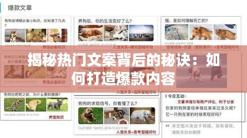 揭秘热门文案背后的秘诀：如何打造爆款内容