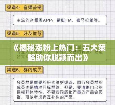 《揭秘涨粉上热门：五大策略助你脱颖而出》