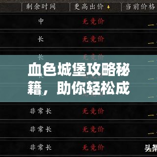 血色城堡攻略秘籍，助你轻松成为城堡霸主！