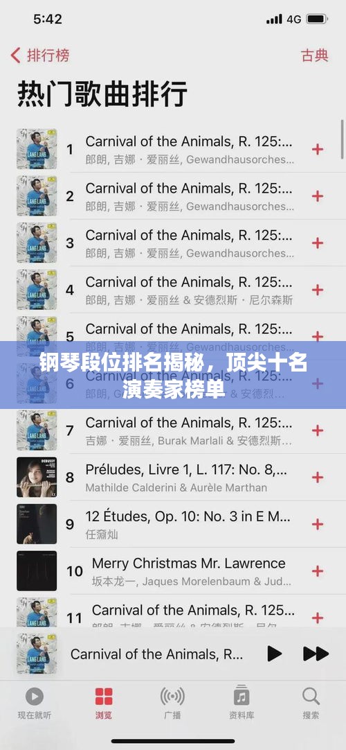 钢琴段位排名揭秘，顶尖十名演奏家榜单