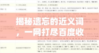 揭秘遗忘的近义词，一网打尽百度收录标准！