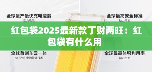 红包袋2025最新款丁财两旺：红包袋有什么用 