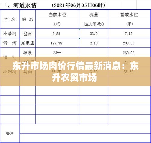 东升市场肉价行情最新消息：东升农贸市场 