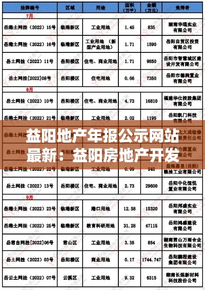 益阳地产年报公示网站最新：益阳房地产开发有限公司 