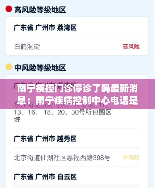南宁疾控门诊停诊了吗最新消息：南宁疾病控制中心电话是多少 
