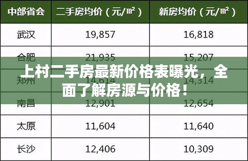 上村二手房最新价格表曝光，全面了解房源与价格！