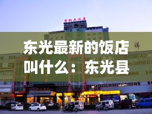 东光最新的饭店叫什么：东光县饭店排名 