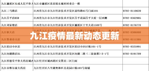 九江疫情最新动态更新