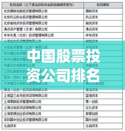 中国股票投资公司排名大揭秘，影响力深度解析！