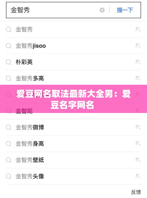 爱豆网名取法最新大全男：爱豆名字网名 
