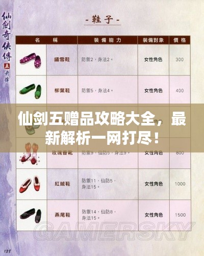 仙剑五赠品攻略大全，最新解析一网打尽！