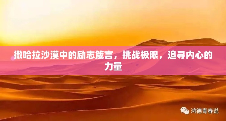 撒哈拉沙漠中的励志箴言，挑战极限，追寻内心的力量