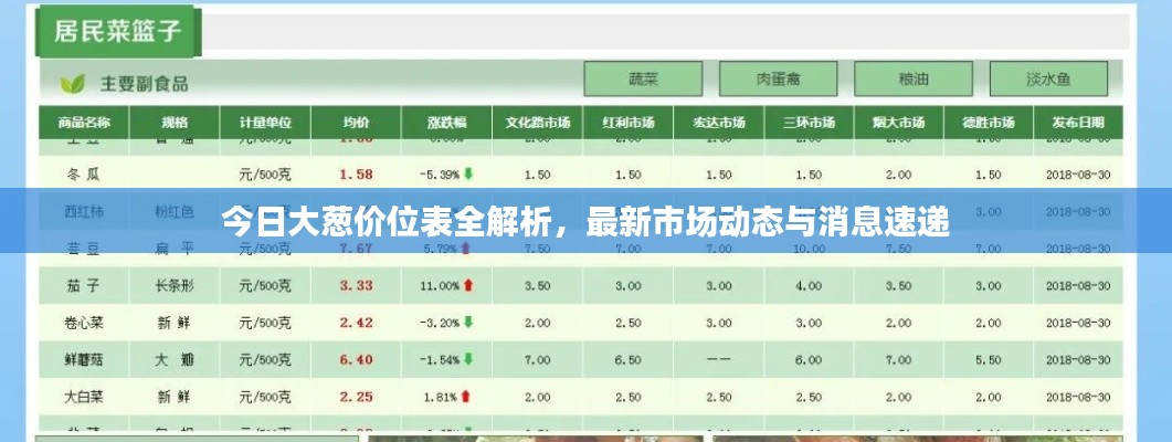 今日大葱价位表全解析，最新市场动态与消息速递
