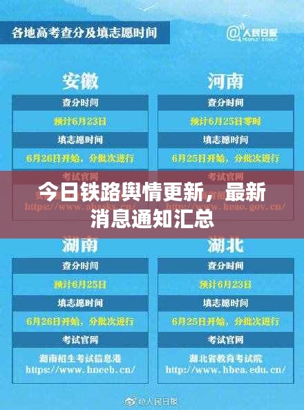 今日铁路舆情更新，最新消息通知汇总