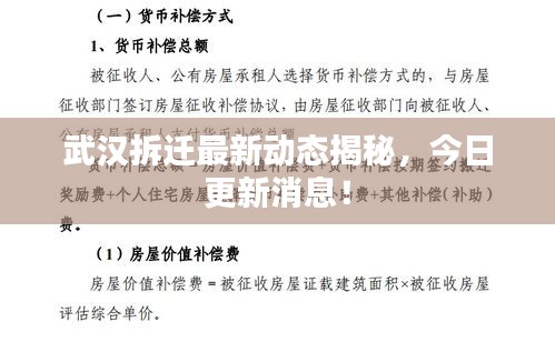 武汉拆迁最新动态揭秘，今日更新消息！