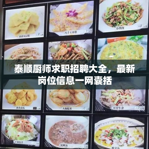 泰顺厨师求职招聘大全，最新岗位信息一网囊括