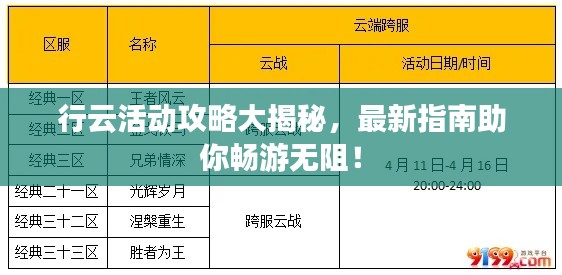 行云活动攻略大揭秘，最新指南助你畅游无阻！