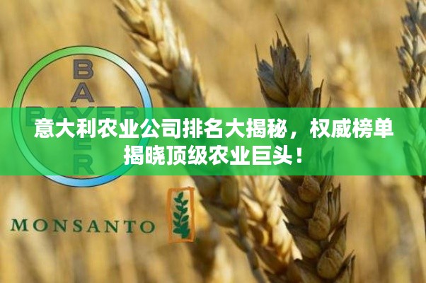 意大利农业公司排名大揭秘，权威榜单揭晓顶级农业巨头！