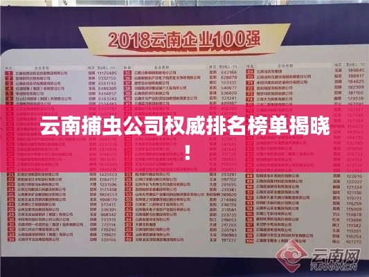 云南捕虫公司权威排名榜单揭晓！