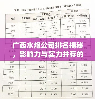 广西水炮公司排名揭秘，影响力与实力并存的企业榜单