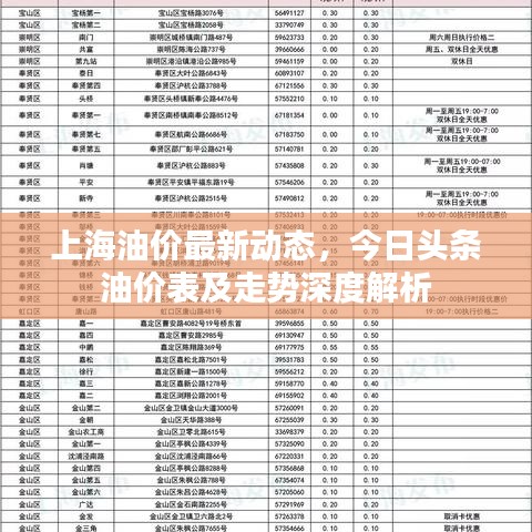 上海油价最新动态，今日头条油价表及走势深度解析