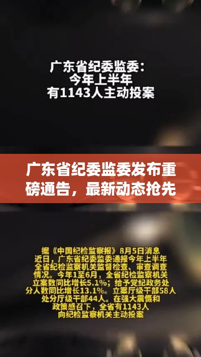 广东省纪委监委发布重磅通告，最新动态抢先看！