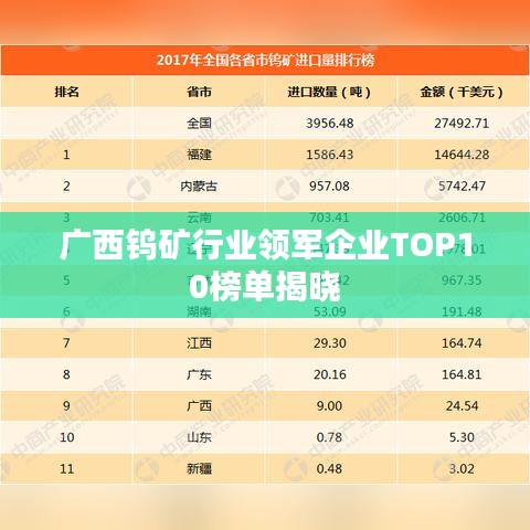 广西钨矿行业领军企业TOP10榜单揭晓