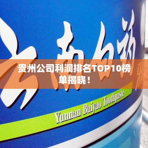 贵州公司利润排名TOP10榜单揭晓！