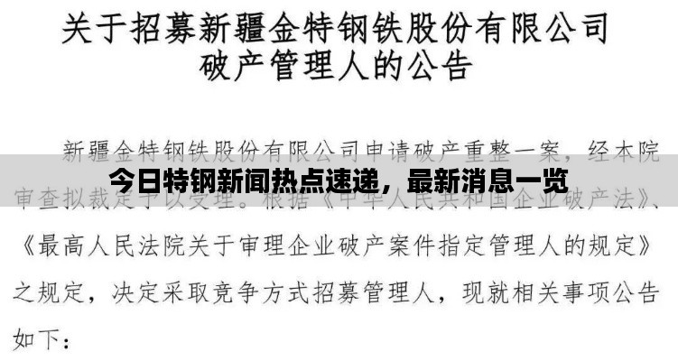 今日特钢新闻热点速递，最新消息一览