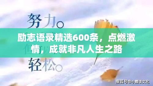 励志语录精选600条，点燃激情，成就非凡人生之路