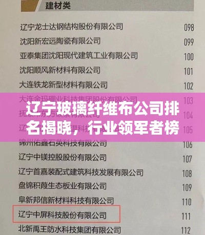 辽宁玻璃纤维布公司排名揭晓，行业领军者榜单出炉！