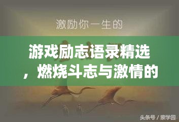 游戏励志语录精选，燃烧斗志与激情的百句箴言