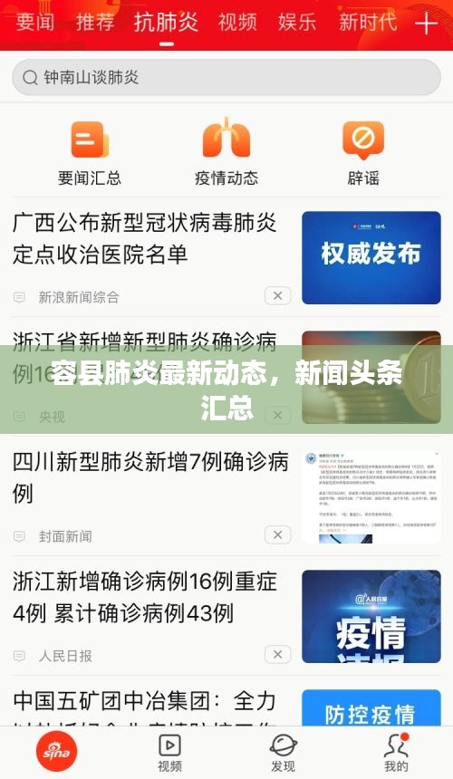 容县肺炎最新动态，新闻头条汇总