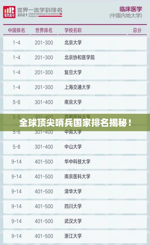 全球顶尖哨兵国家排名揭秘！