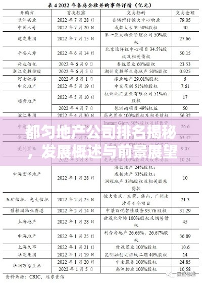 都匀地产公司排名揭秘，发展概述与前景展望