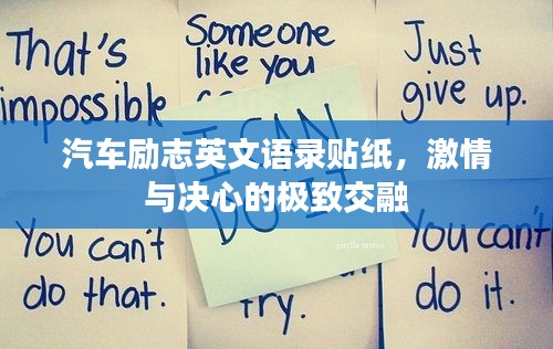 汽车励志英文语录贴纸，激情与决心的极致交融